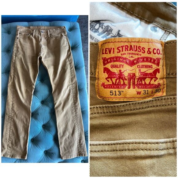 Levi’s 513 Men’s Brown/Tan Khaki Colored Jeans 31 x 30 - Picture 1 of 11